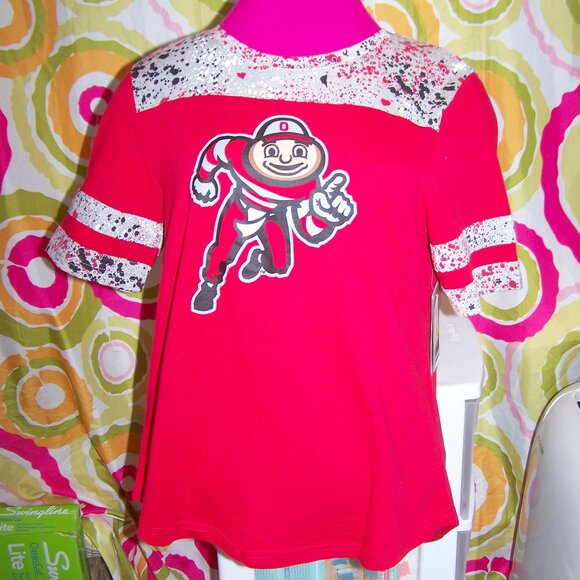 Colosseum NWT Ohio State Splatter Paint Short Sleeve T-Shirt Sz M - Picture 1 of 7